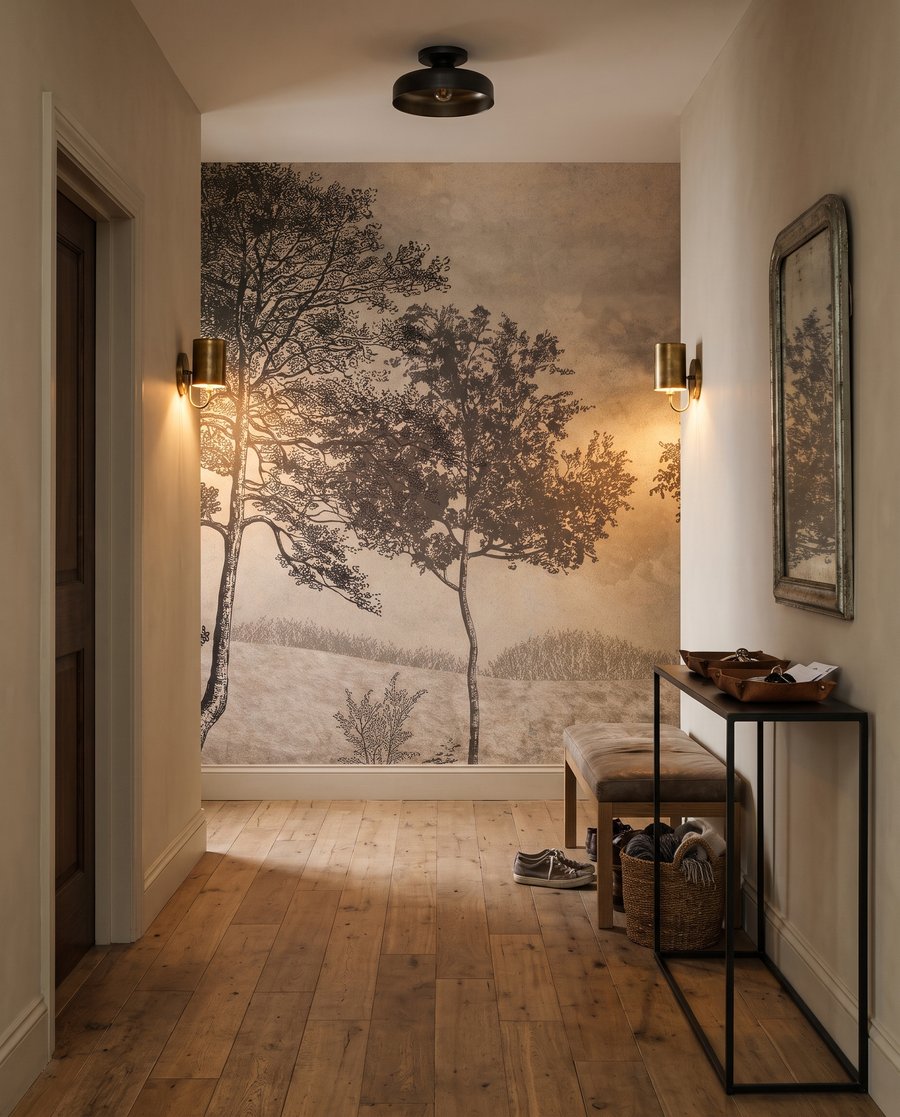 Open Woodland Etching in an interior