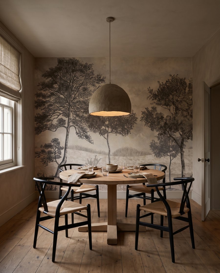 Open Woodland Etching in an interior