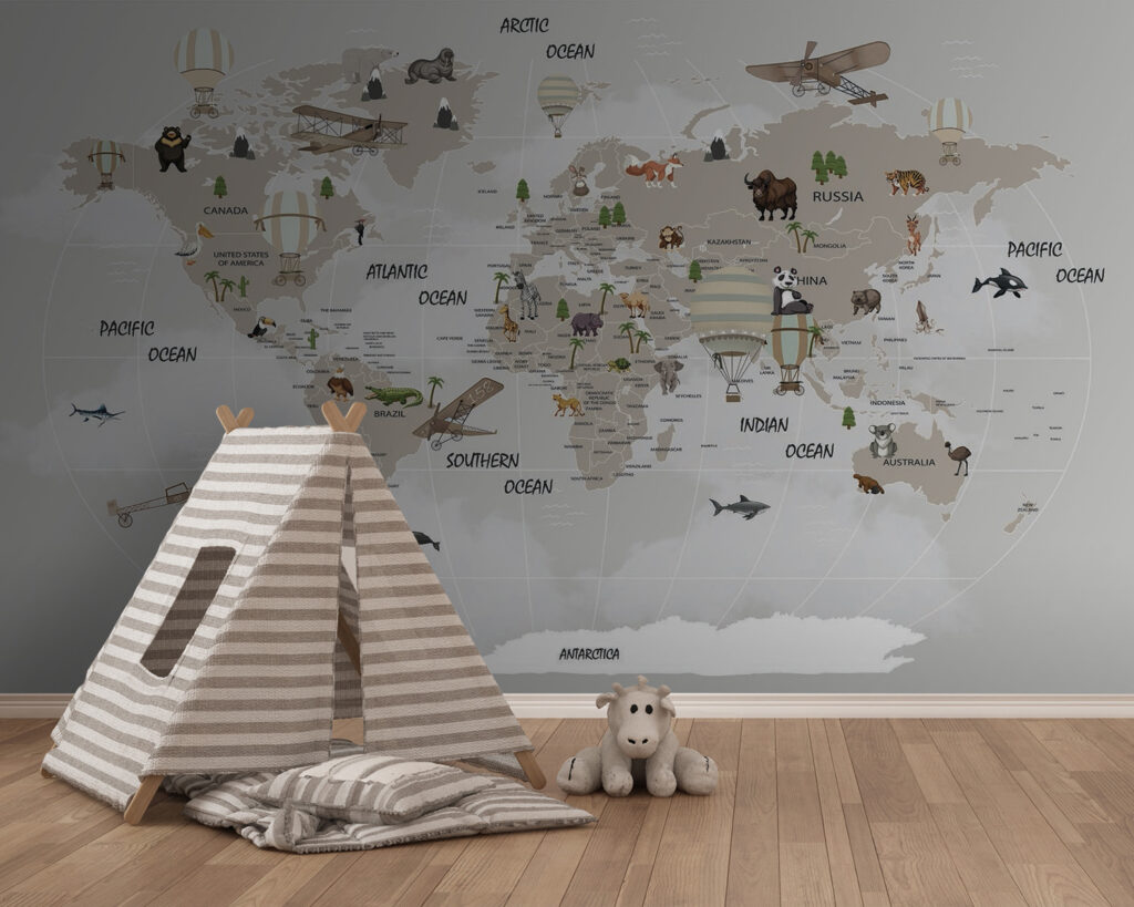 Travel symbols and animals — interior 4
