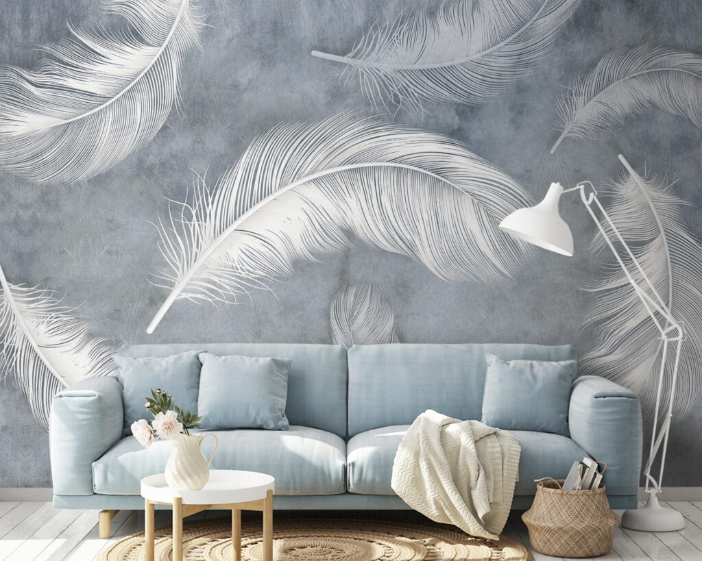White feathers in mist — interior 4