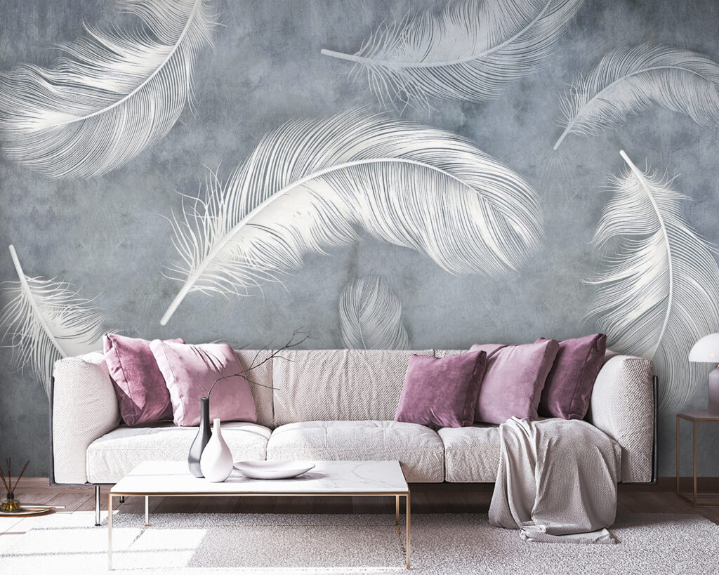 White feathers in mist — interior 7