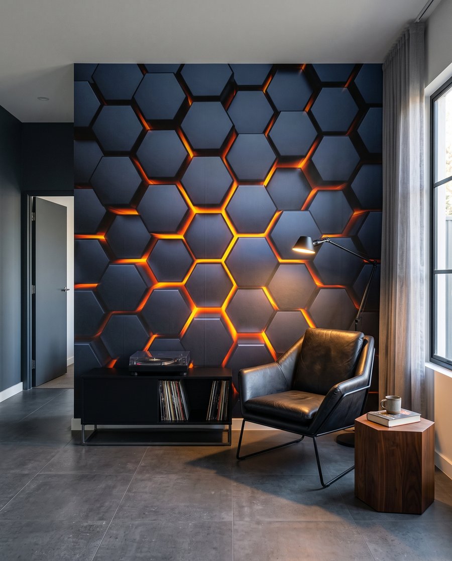 Glowing Honeycomb in an interior