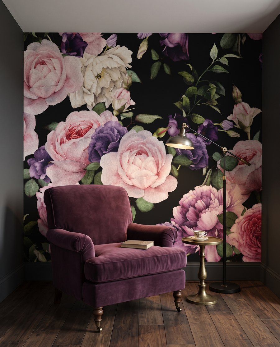 Midnight Rose Garden in an interior