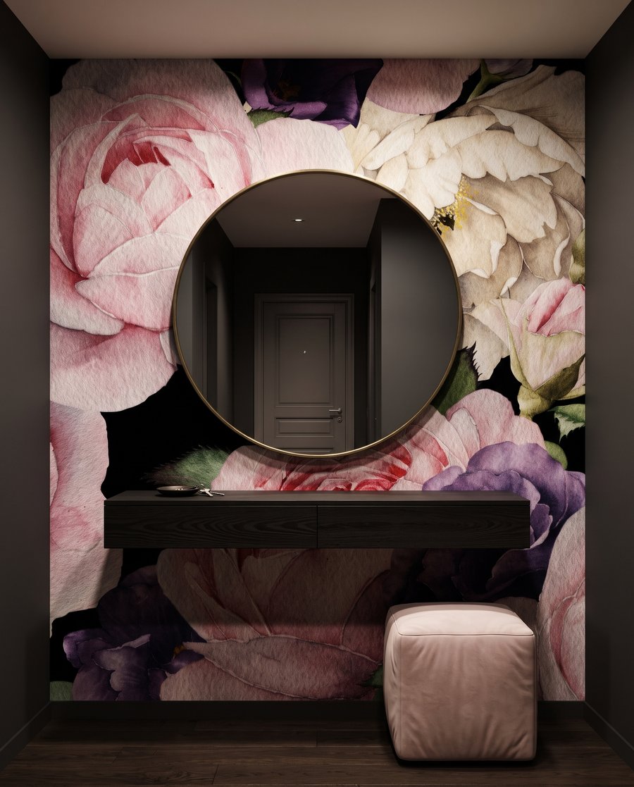 Midnight Rose Garden in an interior