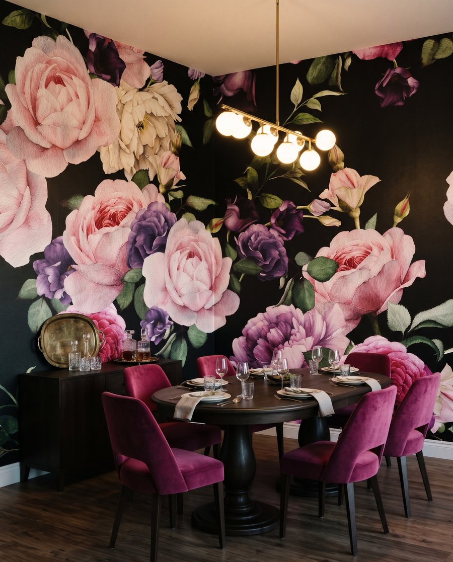 Midnight Rose Garden in an interior