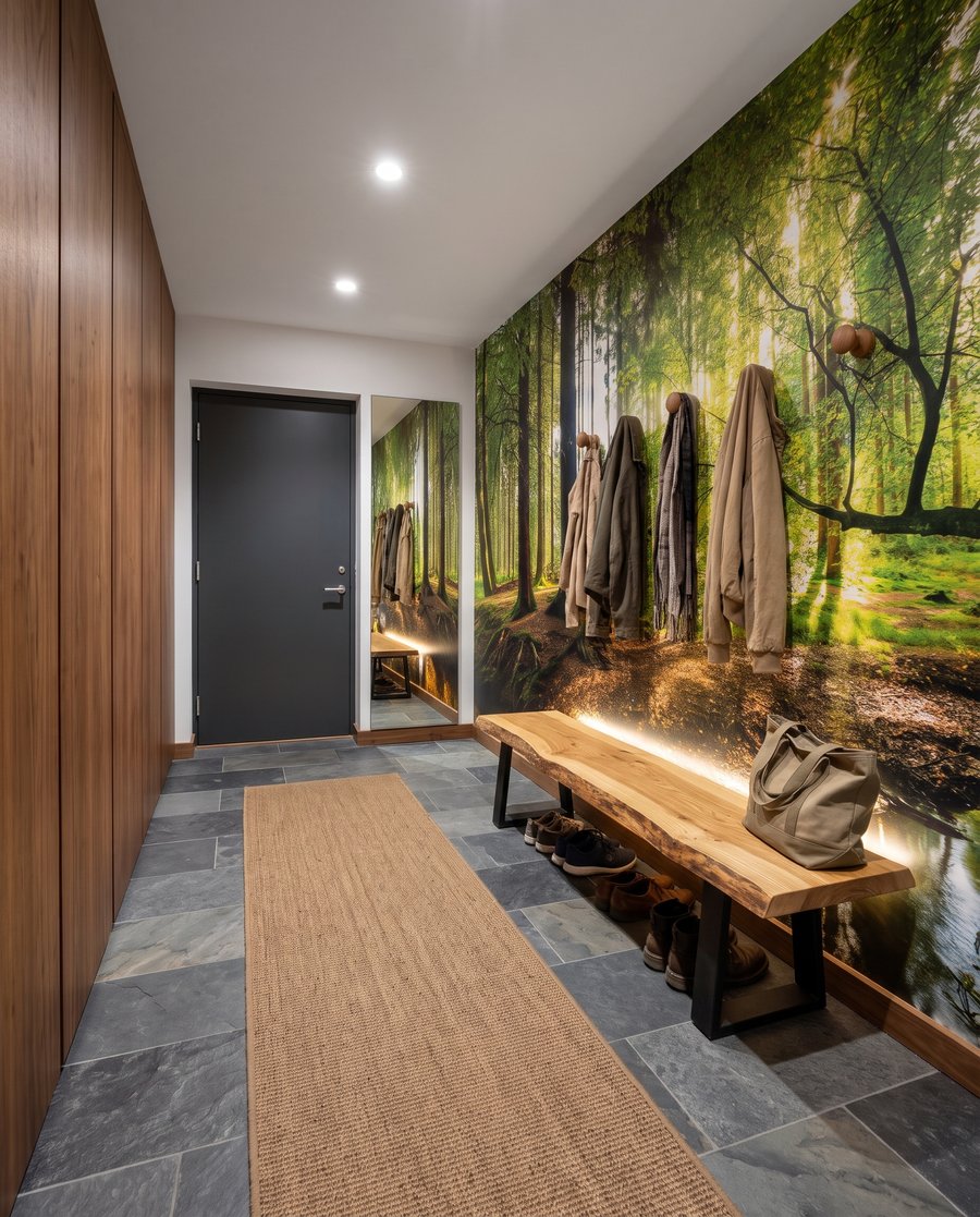 Sunlit Woodland Stream in an interior