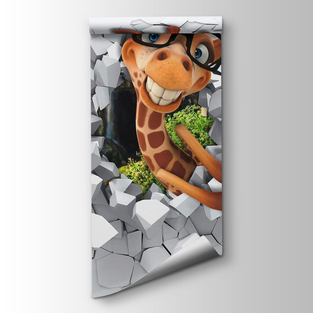 Giraffe behind broken wall — product view