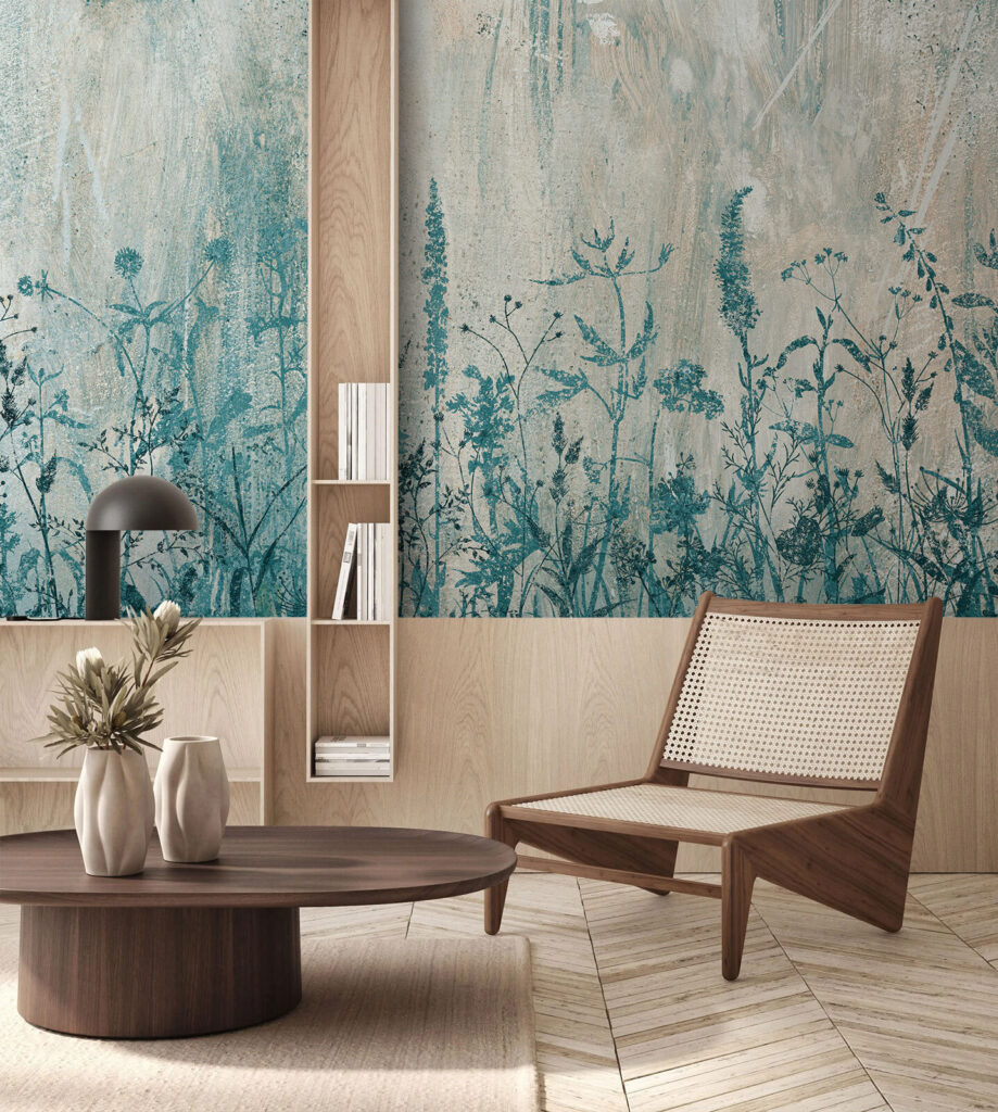 Turquoise meadow on white — interior 2
