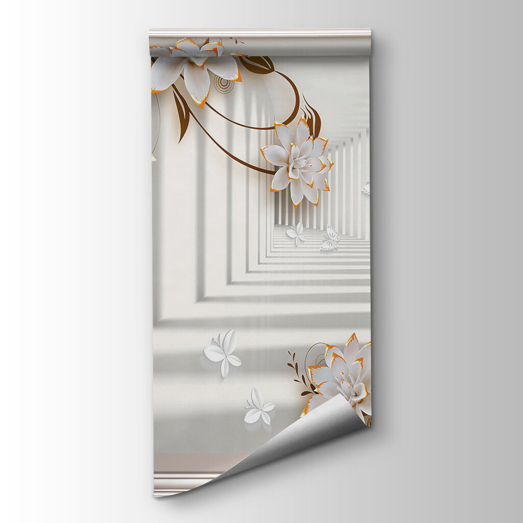White flowers before columns — product view
