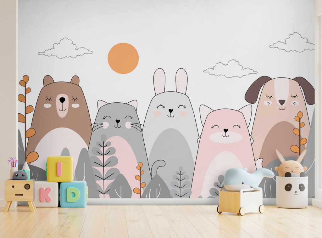 Woodland friends among leaves — interior 2
