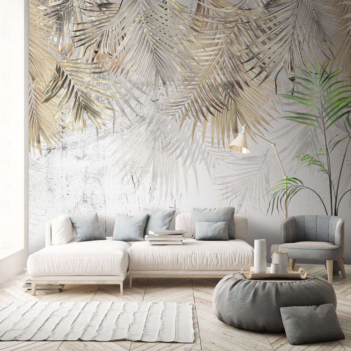 Palm fronds in layers — interior 1