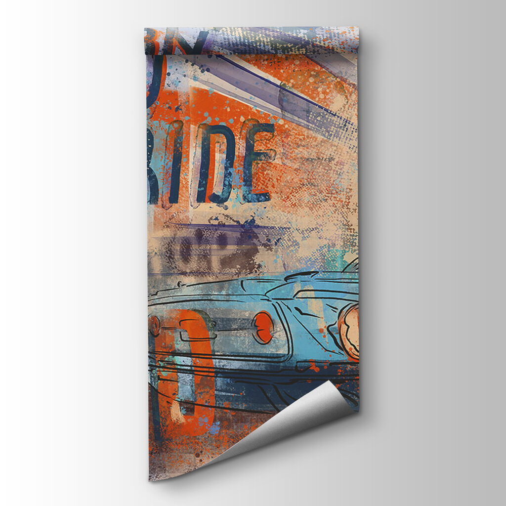 Classic car in collage — product view