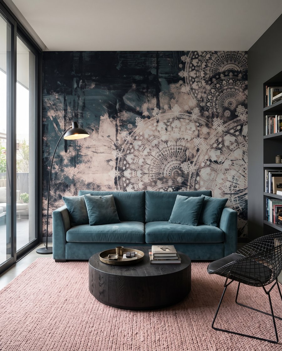 Lace circles on colour — interior 1