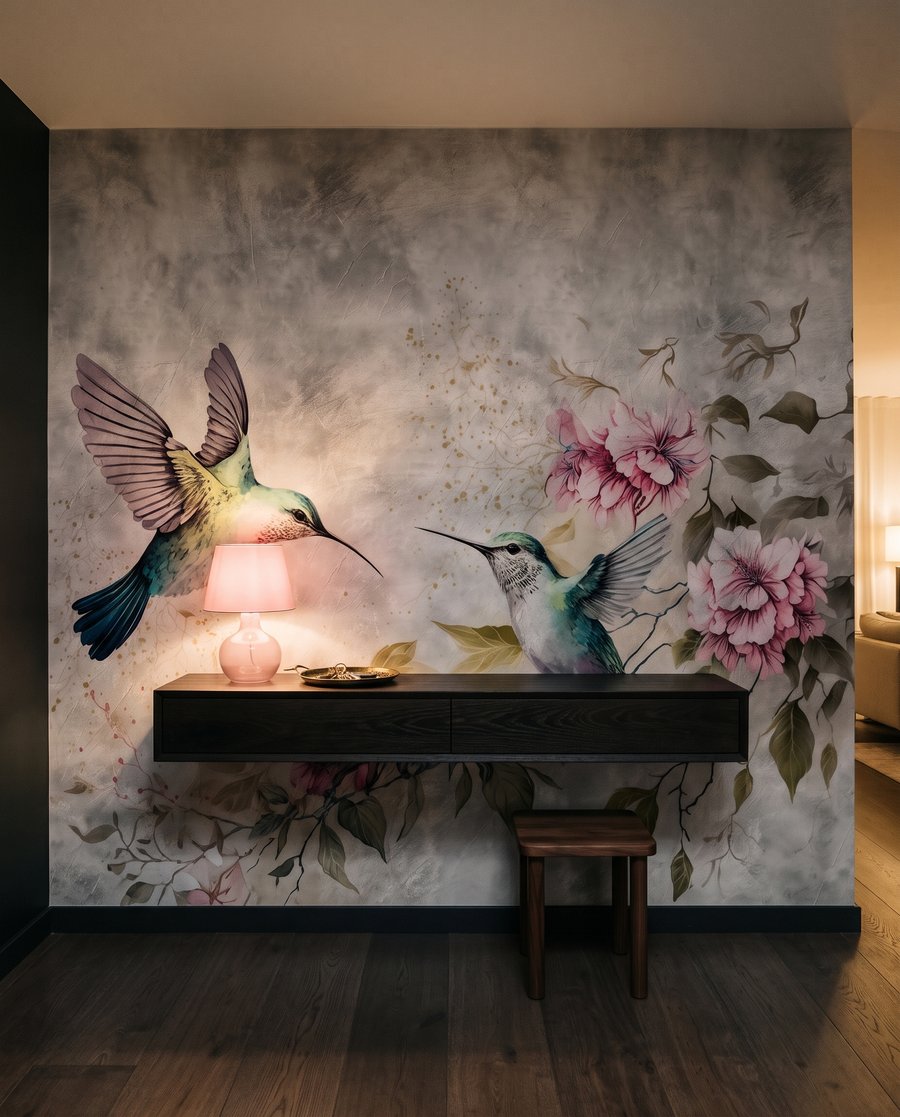 Hummingbird Duet in an interior