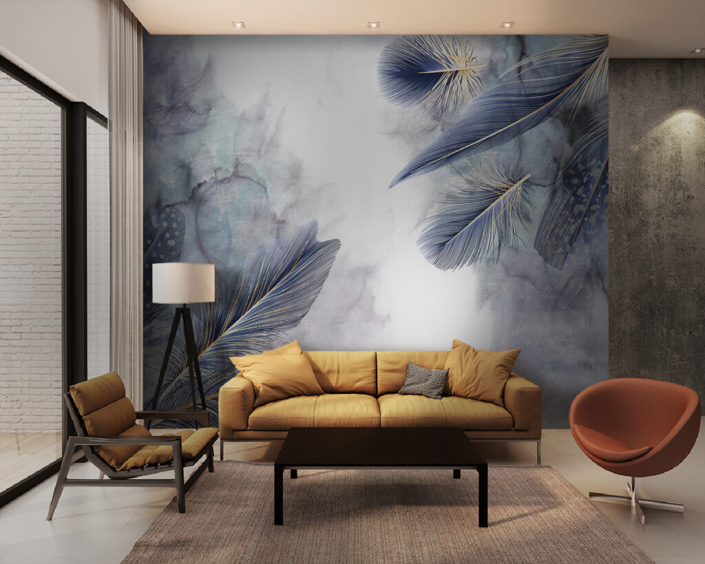 Feathers in Watercolour in an interior