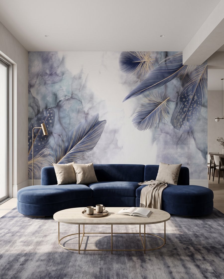 Feathers in Watercolour in an interior