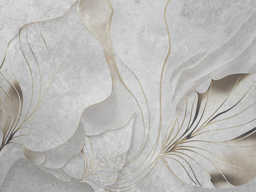 Pale wavy leaves — full design