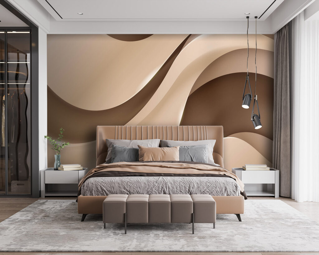 Wavy taupe shapes — interior 1