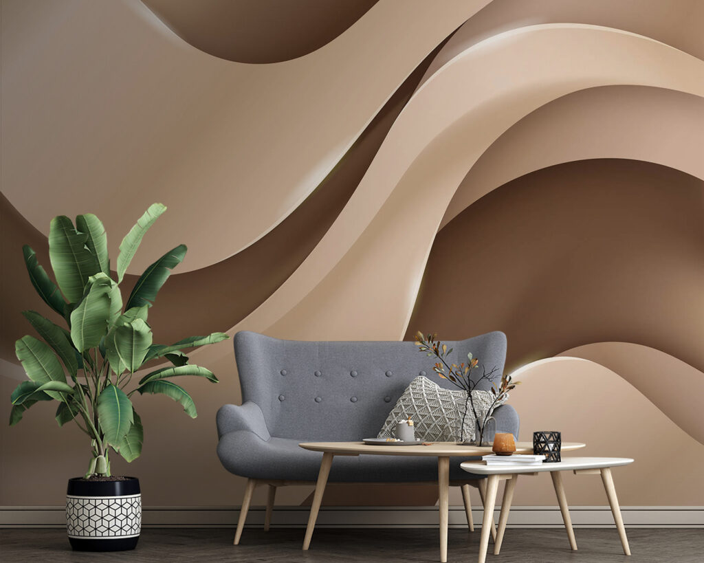 Wavy taupe shapes — interior 2