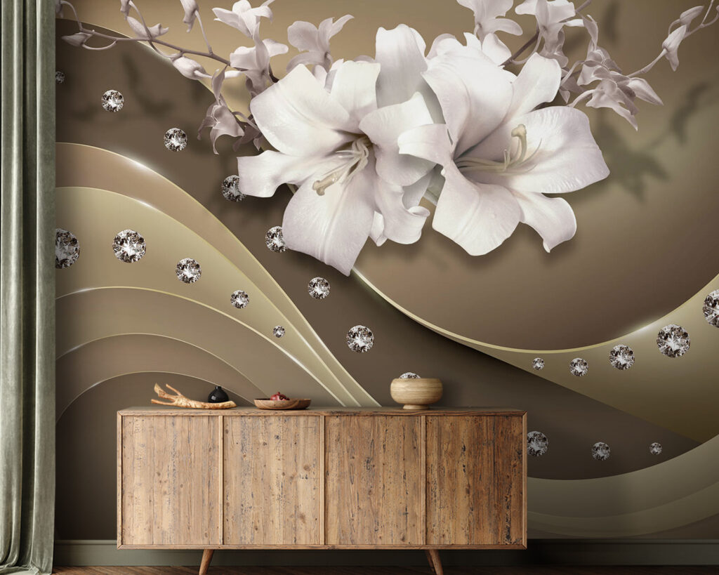 White flowers above waves — interior 1