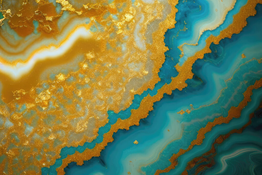 Gold stone in turquoise — full design