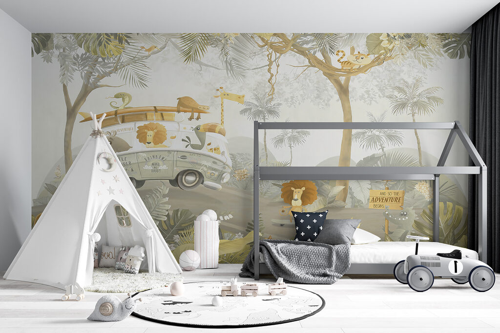 Safari bus among palms — interior 5