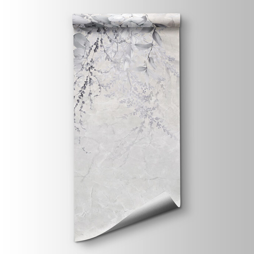 White leaves on grey — product view