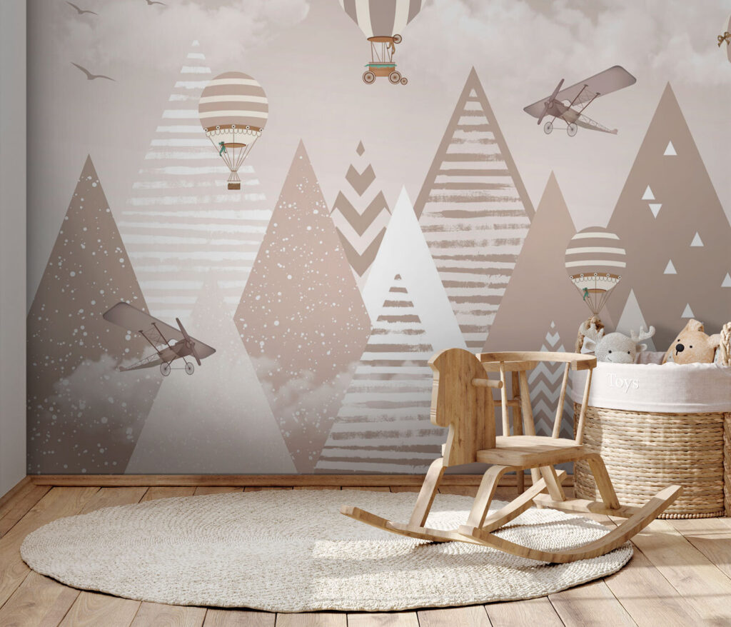 Balloons over striped mountains — interior 2