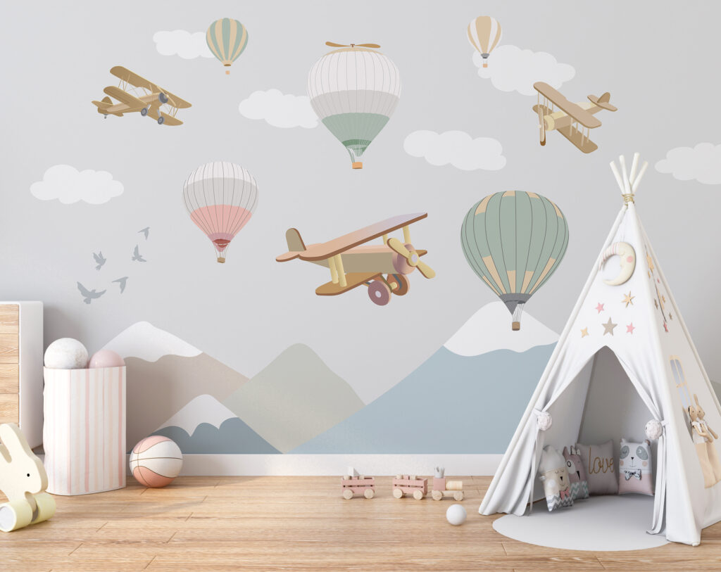 Flights over pastel mountains — interior 2