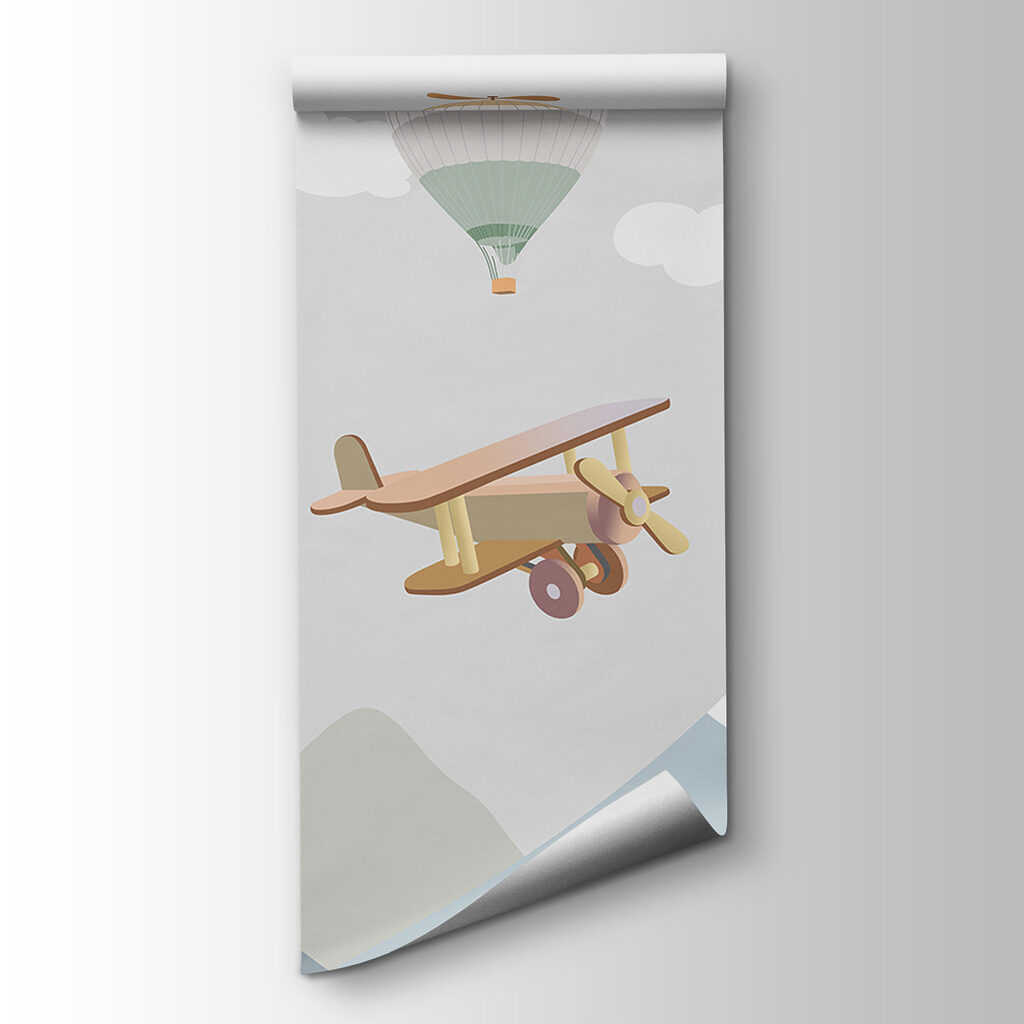 Flights over pastel mountains — product view