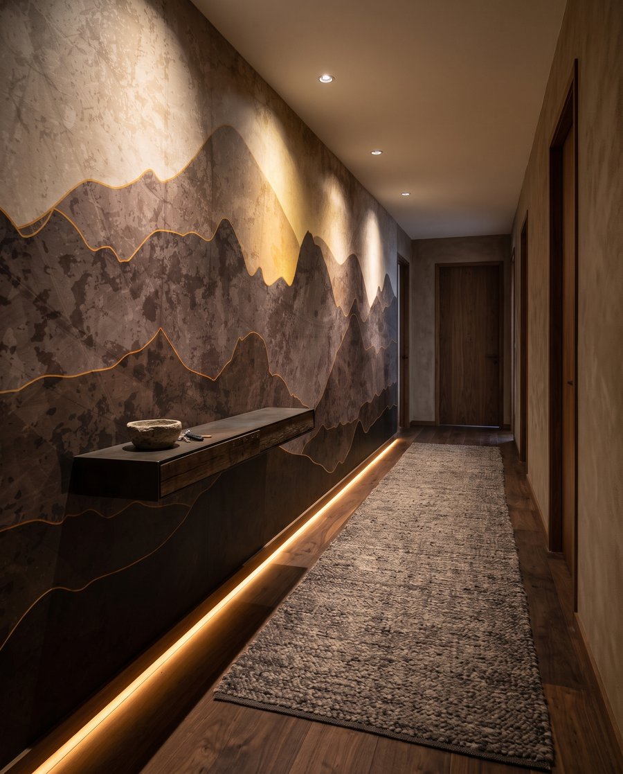 Sun Between Mountains in an interior