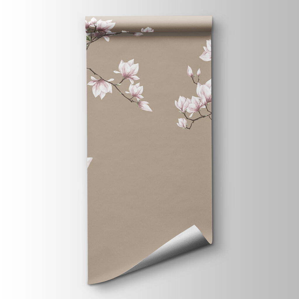 Pink magnolia on taupe — product view