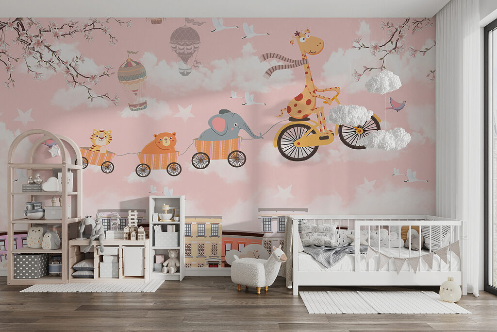 Animals cycling above town — interior 4