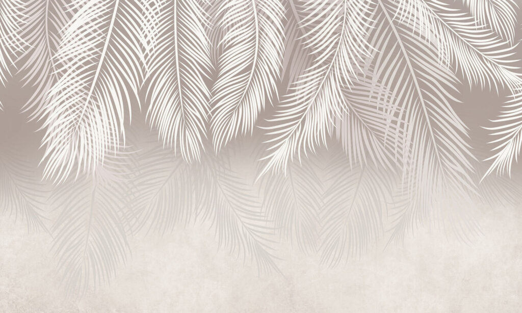 White palm fronds — full design