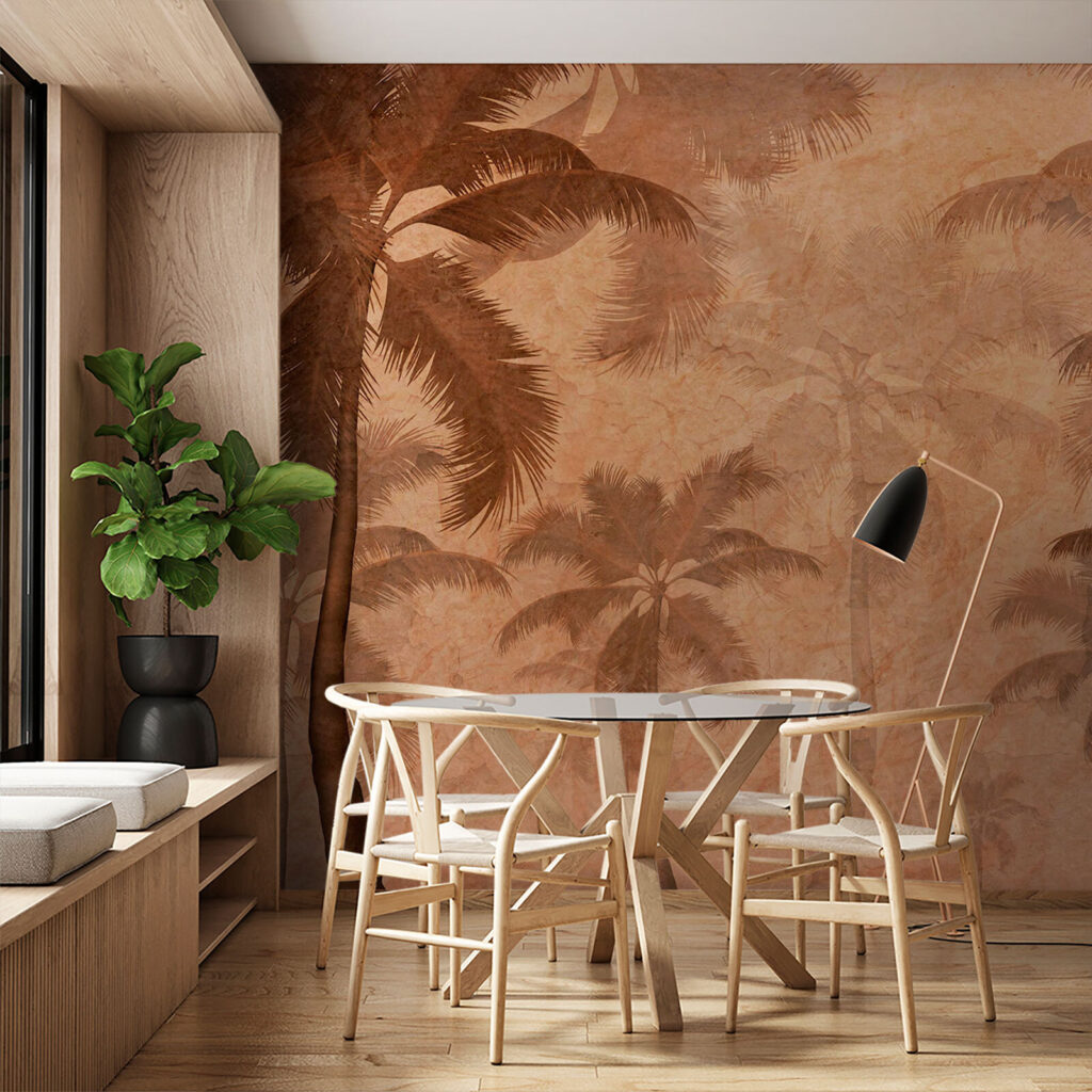 Palms in weathered terracotta — interior 1