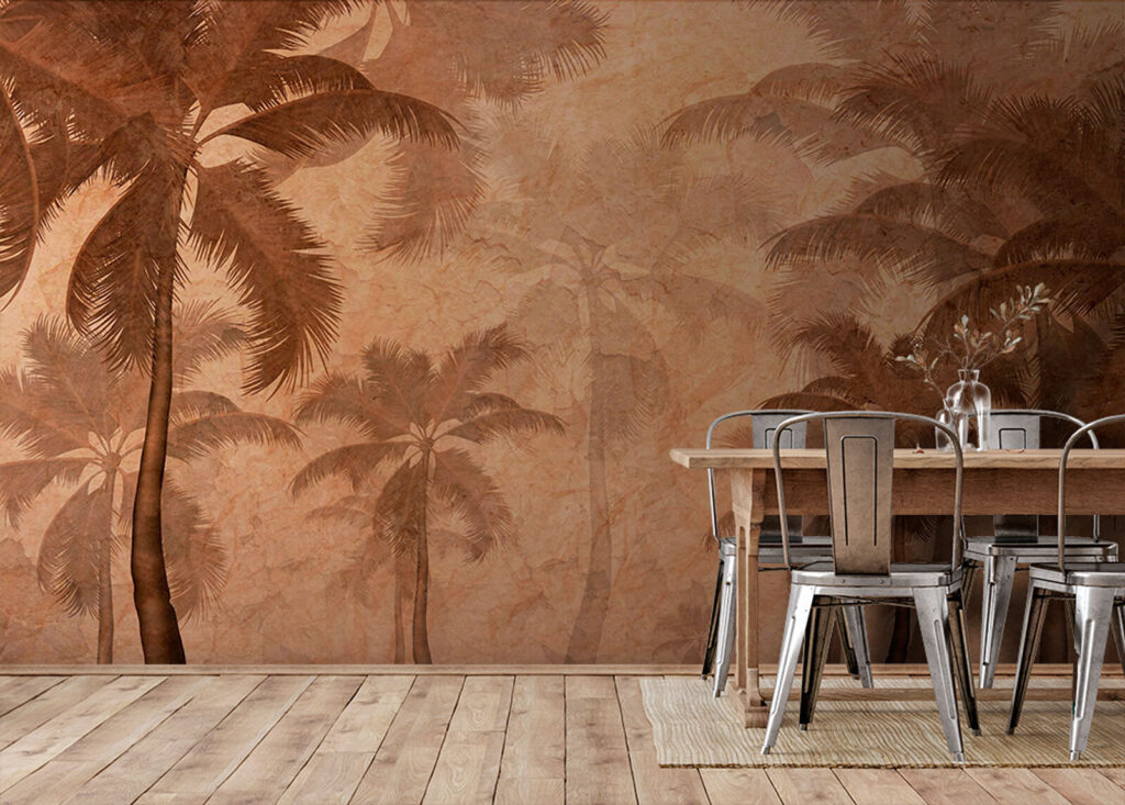 Palms in weathered terracotta — interior 3