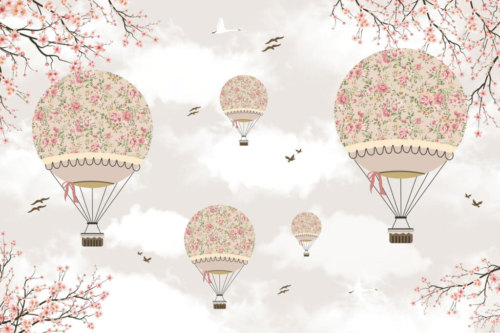 Floral Balloon Journey — full design