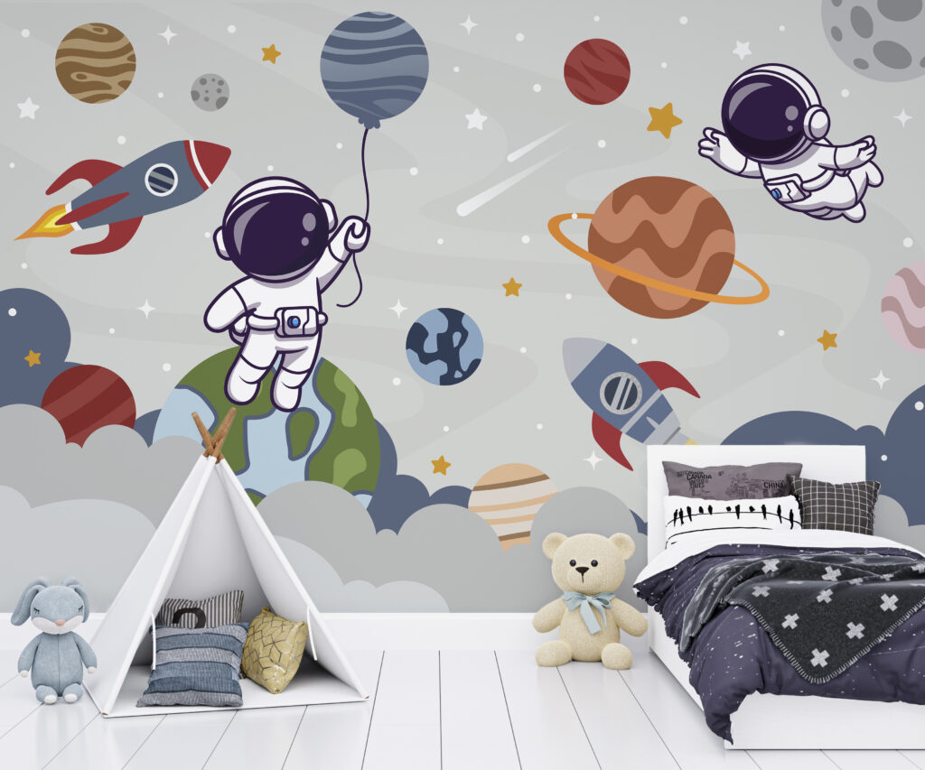 Astronauts among playful planets — interior 1