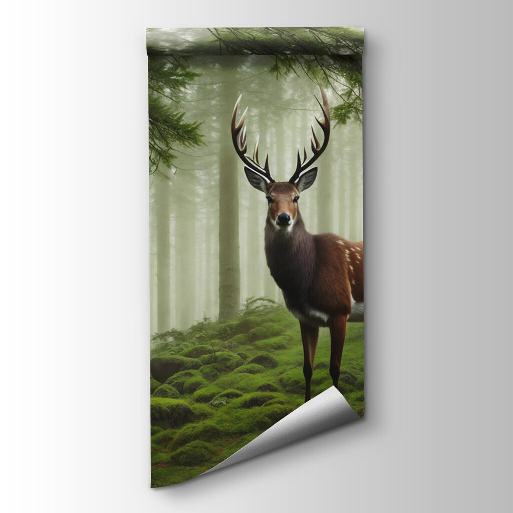 Deer in conifer forest — product view