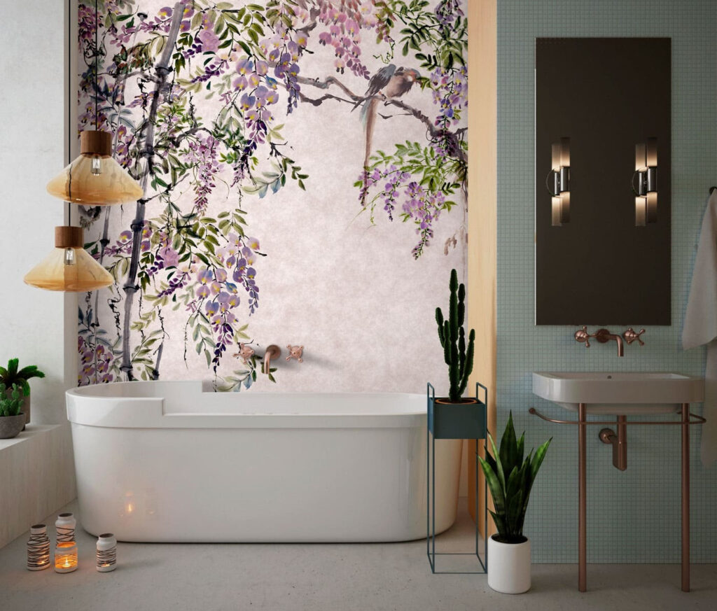 Purple blossom sprays — interior 1