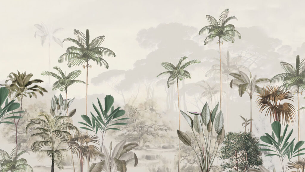 Palms before fading hills — full design