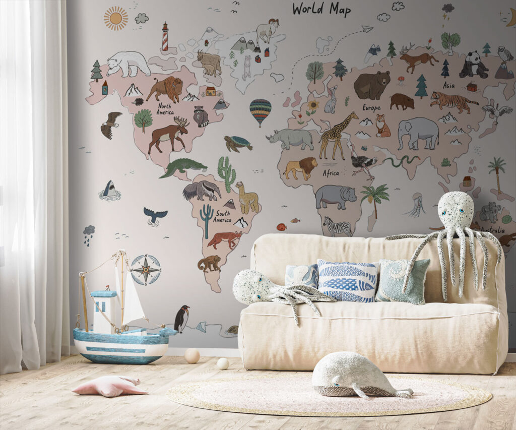 World map of animals — interior 1