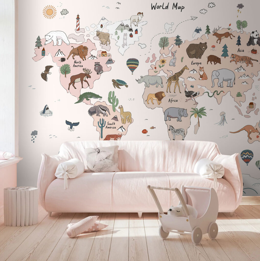World map of animals — interior 2