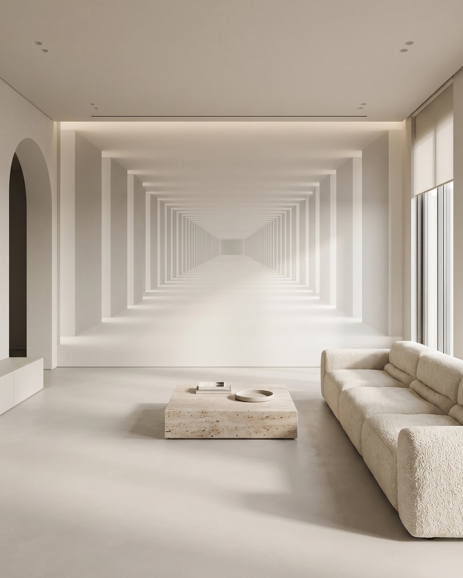Endless Colonnade in an interior