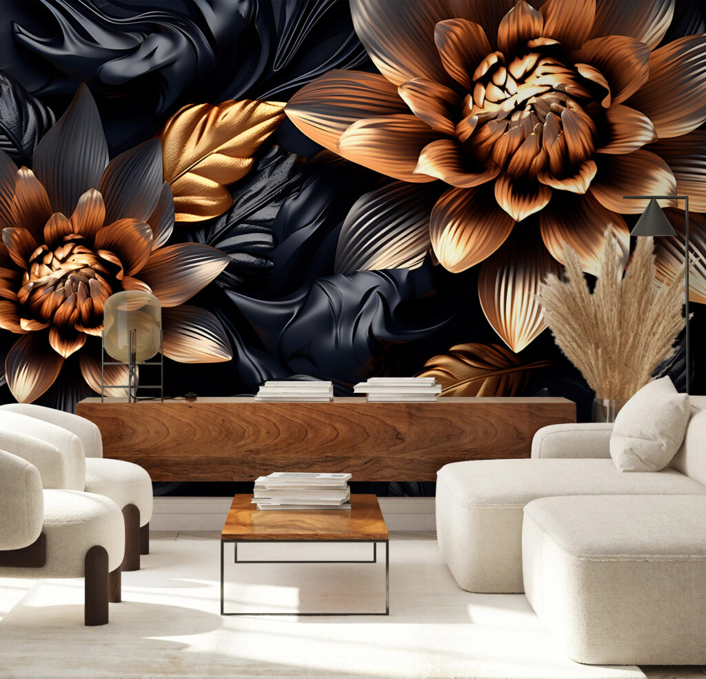 Golden flowers among leaves — interior 4