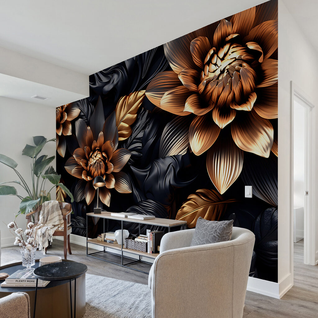 Golden flowers among leaves — interior 5
