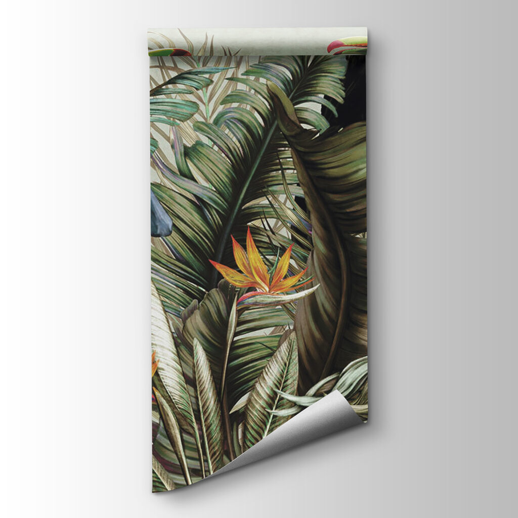 Toucans among jungle leaves — product view