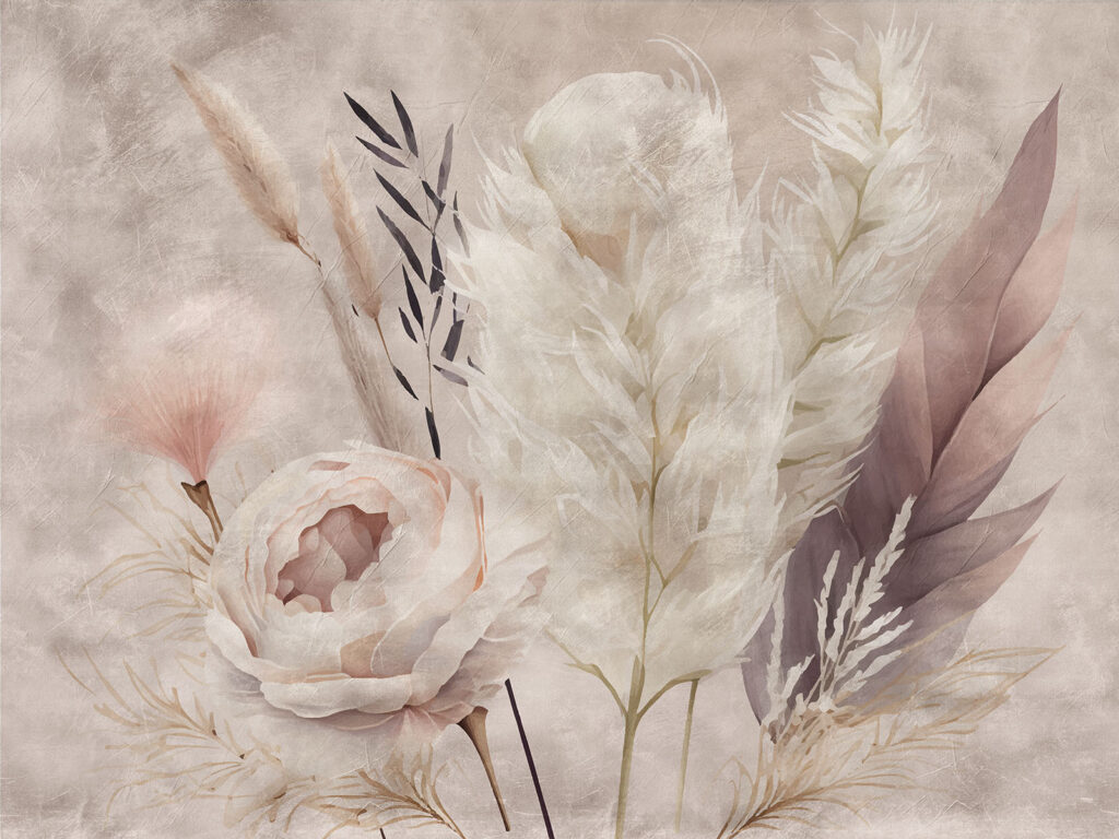 Rose among dry grasses — full design