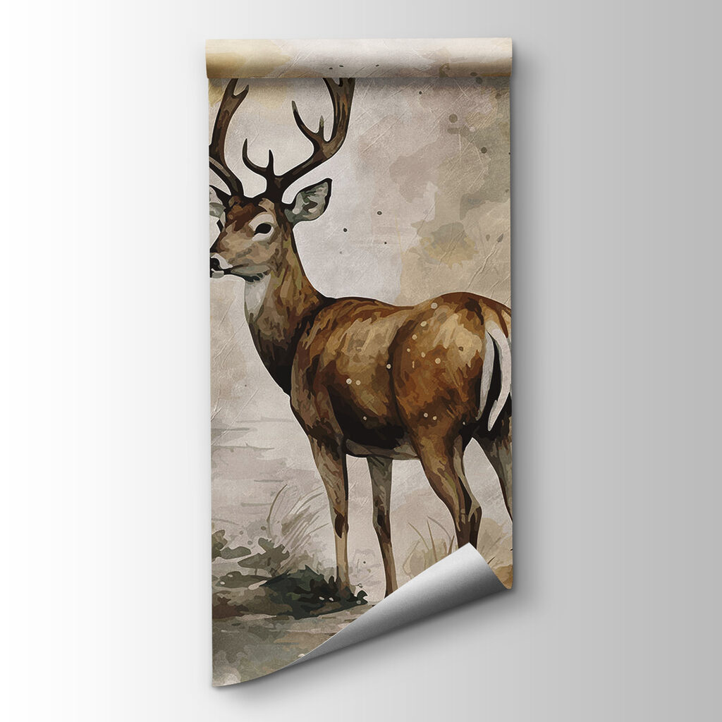 Deer in woodland watercolour — product view