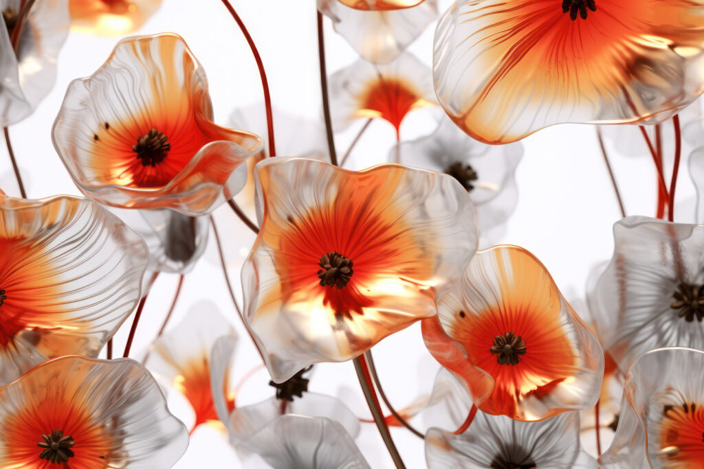 Orange flower cups — full design